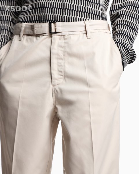Cotton trousers with matching belt