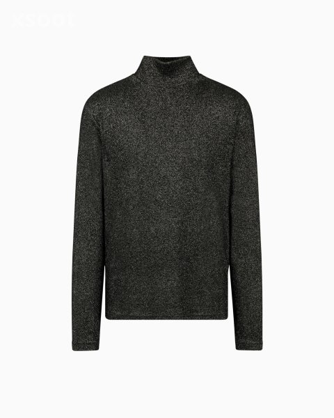 Lurex jersey mock-neck jumper