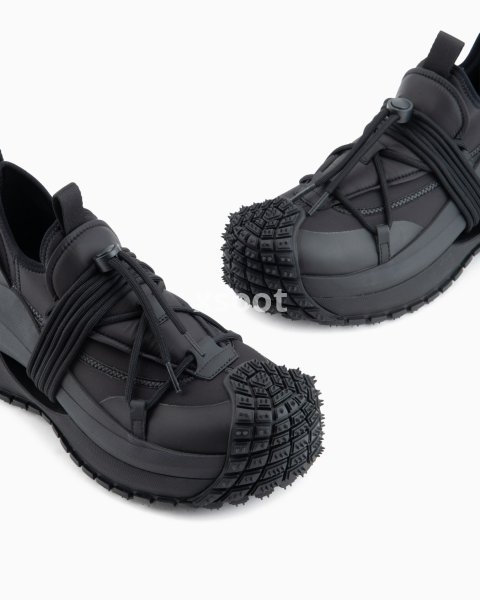 Nylon sneakers with scuba details and drawstring