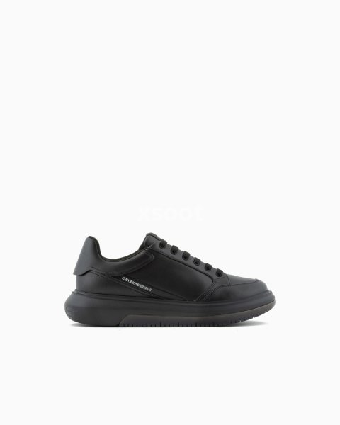 Leather sneakers with side logo
