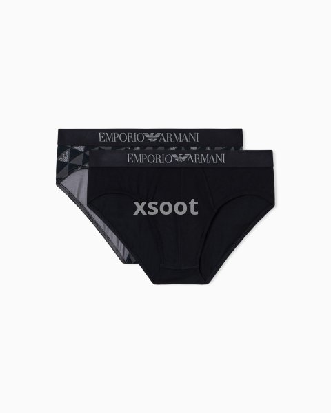 Two-pack of mixed pattern printed jersey briefs
