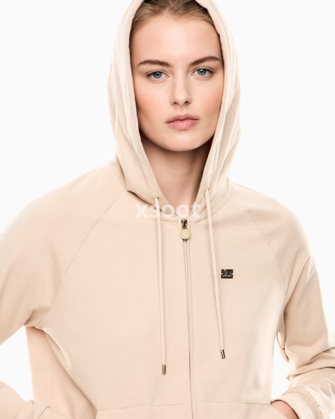 Stretch-cotton hooded Core Lady sweatshirt