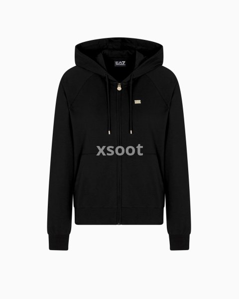 Stretch-cotton hooded Core Lady sweatshirt