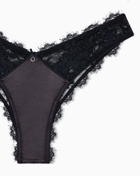 ASV lace Brazilian briefs with satin detail