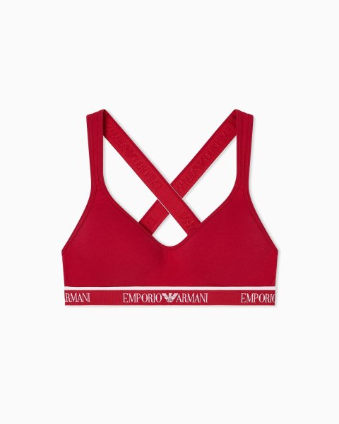 ASV Iconic organic-cotton padded bralette with logo underband