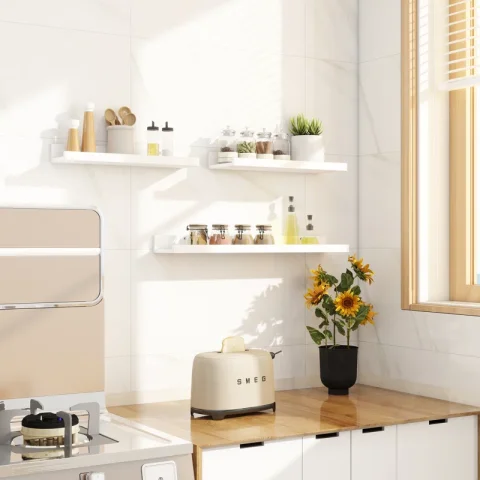 Wall-Mounted Floating Shelves for Bedroom, Living Room (Set of 3)