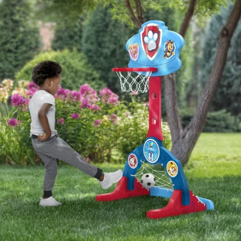 Delta Children - PAW Patrol 4-In-1 Sports Center – Adjustable Easy Score Basketball Hoop