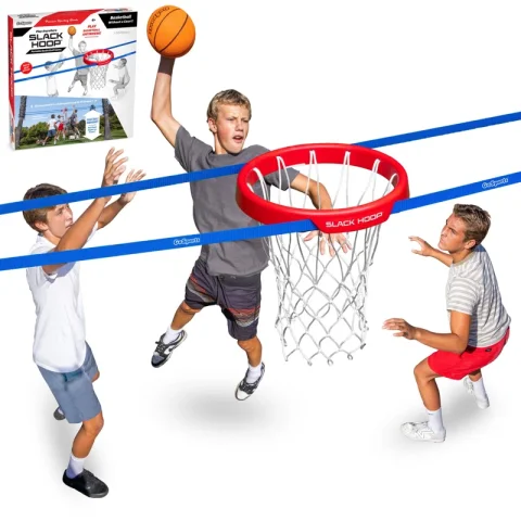 GoSports Slack Hoop Portable Basketball Game for Kids & Teens - Adjustable Height Outdoor Lawn