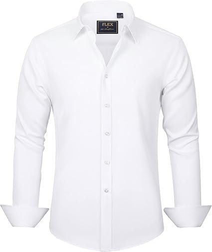 Men's White Long Sleeve Dress Shirt